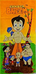 Chhota Bheem Cotton Bath Towels 350 GSM (Green, Orange)