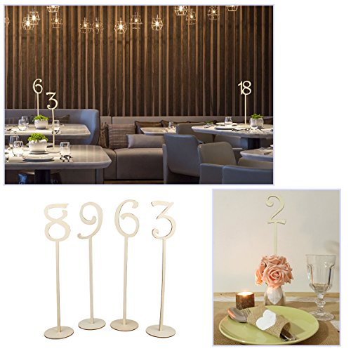 Pixnor 1-20 Hochzeit Tischnummern Halter Basis für Hochzeit Home Dekoration Packung mit 20 - 6