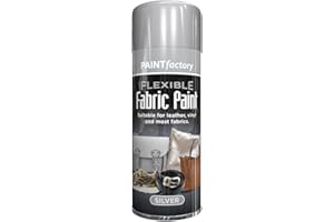AlezyB - 4 x Flexible Fabric Silver 200ml, Spray Paint Leather Vinyl Textile Clothes Fast Drying