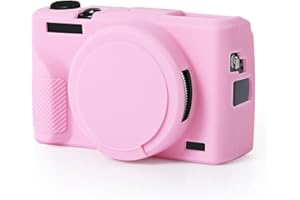 GOSKNOR Etui na Aparat Fotograficzny Kompatybilne z Canon G7X Mark III, Rózowe Miekkie Silikonowe Etui Ochronne na Aparat Fotograficzny ze Zdejmowana Oslona Obiektywu