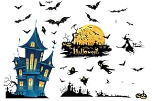 LONGSING Adesivo per Finestra di Halloween Adesivo Murale per Decorazioni di Feste Di Halloween del Partito Degli Ornamenti delle Decorazioni di Ringraziamento di Natale