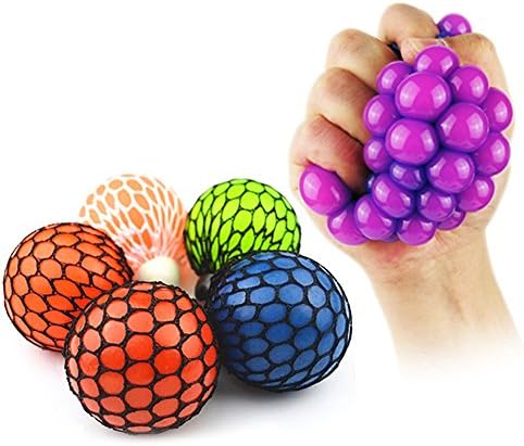 Novelty Mesh Squishy Ball for Anti Stress Squeeze Grape Ball Relieve Pressure Ball Toy with Random Color - 1 PCS (Deep Color)