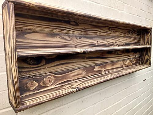 Farmhouse Rustic Wood Wall Storage Shelf Unit - Wall Storage Shelf Units - Reclaimed Wood - 38cm H x 120cm W x 14cm D