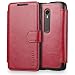 Produktbild Motorola Moto G (3. Generation) Hülle,Moto G 3rd Gen Tasche,[Handyhülle][Wallet Case][Lederhülle] Mulbess Ledertasche im Bookstyle für Motorola Moto G 2015 Cover Wein Rot
