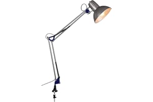 TRIO LEUCHTEN Trio 5029010-47 Lampada a Morsetto da Tavolo, 58 cm, Nickel Opaco