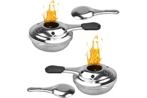 SCHYIDA 2 Stück Fondue Brenner Edelstahl Fondue Gasbrenner Outdoor Topfbrenner Alkoholbrenner Indoor Alkohol Herd Tragbar Alkoholbrenner Mini Alkoholherd Campingkocher für Küche, Camping