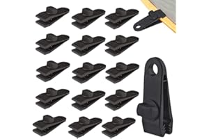 Azlanway Clip de Bâche Tente Pince, 10 Pcs Clips de Fixation pour Bâche de Tente, Noir