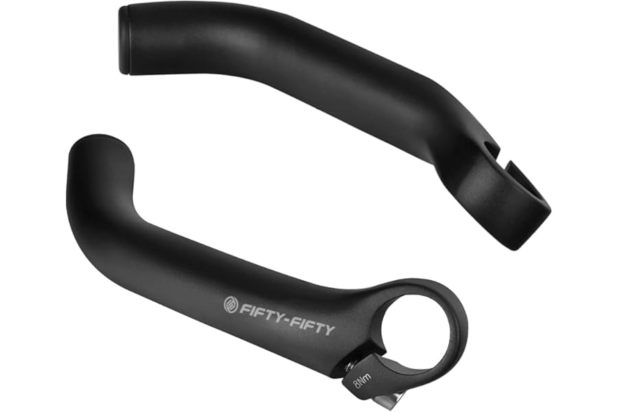 FIFTY-FIFTY Bike Bar Ends, Mountain Bike Handlebar Ends, Aluminium Alloy MTB Bicycle Bar (Black)