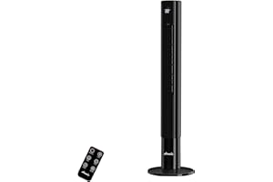 Avamia Ventilateurs Colonne sans Pales, Oscillation 85°, Écran LED Tactile, Minuterie 12h, Télécommande, 3 Vitesses, 3 Modes, Silencieux, 43 Pouces pour Salon Bureau et Chambre