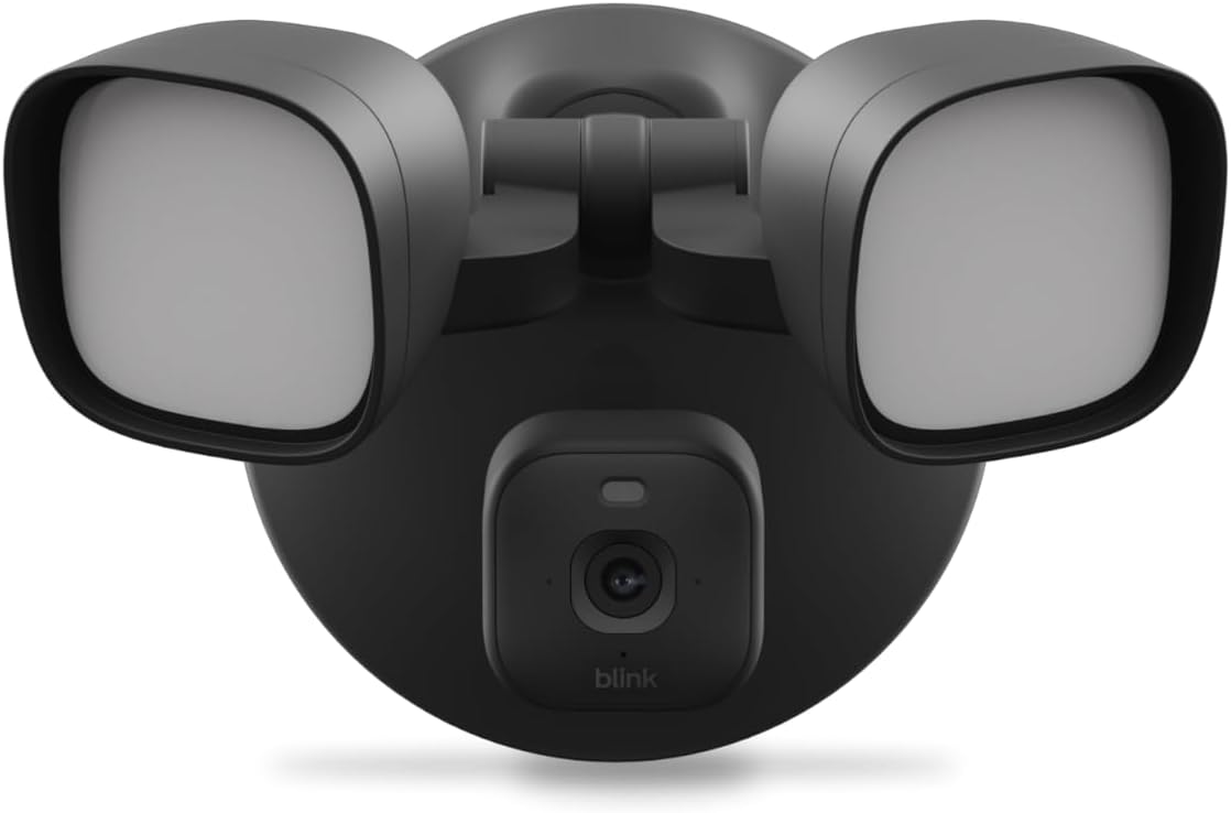 Blink Support raccordé avec projecteurs et caméra Mini 2K+ (nouvelle génération) – sécurité connectée filaire, 3000 lumens, vidéo 2K, déclenchement par détection de mouvement. 1 caméra + 1 support