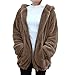 Produktbild OverDose Frauen Kapuzen Mantel Mädchen Winter loser Snapper Kapuzenpulli Rugged Jacke netter Strickjacke (S, Khaki)