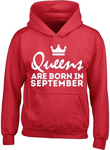 Illustrated Identity Queens Are Born In September Long Sleeved Hoodie Ages 3/4-12/14