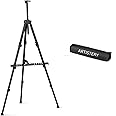 ARTISTERY Lightweight Portable Tripod Easel, Metal Display Easel Stand with Adjustable Height for Painting, Display and Advertisement Purposes (Holds Canvas up to 1 kg)