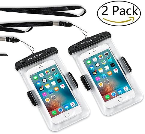 Waterproof Cases,Touch ID Waterproof Phone bag with Portable Lanyard for iPhone 7/6s, 7/6s plus, 5s, SE and Other Smartphone.(2 Pack White)