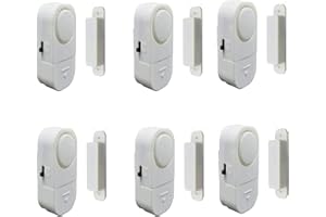 PEIXIONG 6 Pack Wireless Door Window Alarm, Magnetic Burglar Alert Sensor with Batteries Ideal for Home, Garage, Apartment, Dorm, RV and Office (White)
