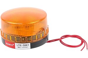 B Baosity 220V Gyrophare Balise de Signalisation Lumineuse LED Lampe d'Avertissement Clignotant Eclairage d'urgence Voiture 72mm