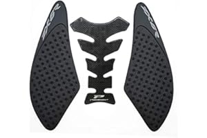 KYN Para Kawasaki ZX6R 2007 2008 motocicleta transparente 3M tanque de gas almohadilla antideslizante pegatinas laterales combustible gas agarre calcomanía protector (negro)