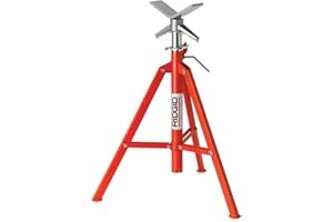 RIDGID 22168 Modelo VF-99 Soporte alto de tubo, plegable y con cabeza en V, Soporte de tubo de 304 mm
