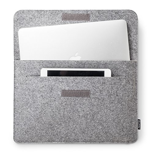 Ellitac Schutzh  lle Tasche f  r Apple 15 4 Zoll Macbook Pro Retina Filz Sleeve H  lle Ultrabook Laptop Tasche Schale Farbe  Grau