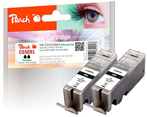 Peach C550  x l BK XL Cartouche de Imprimante    puce compatible avec Canon XL schwarz  schwarz