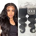 Forawme 100 Real Virgin Brazilian Human Hair Pre Plucked 5X5 Top Closure 12 Inch Body Wave Soft Human Hair Transparent Lace Closure With Natural Hairline