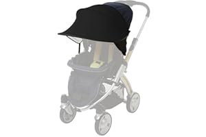 Kyowoll Capottina Parasole per Passeggino e Carrozzina - Universale Protezione Solare Shade Maker Canopy Protezione UV 50+ con Funzione Pop-Up (Nero)