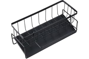 Wenrescry Organizador para Fregadero de Cocina con Bandeja de Drenaje autodrenante y Soporte para Trapos, Ideal para Cocina y baño, Organizador para cepillos, esponjas, jabón y más