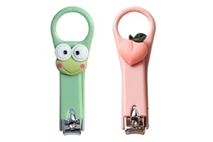 ‎SIOPPKIK SIOPPKIK 2 Stück Nagelzwicker Set, Nagelknipser Gerade, Knipser für Fingernägel, Nagelknipser Scharf, Nails Cutter für Frauen, Mädchen und Kinder (Grün,Rosa)