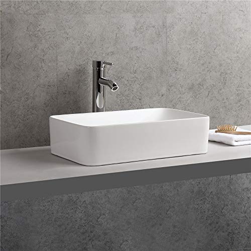 Gimify Lavabos de Pedestal Cerámica sin Desbordamiento para el Baño (29 * 47 * 12.5cm)