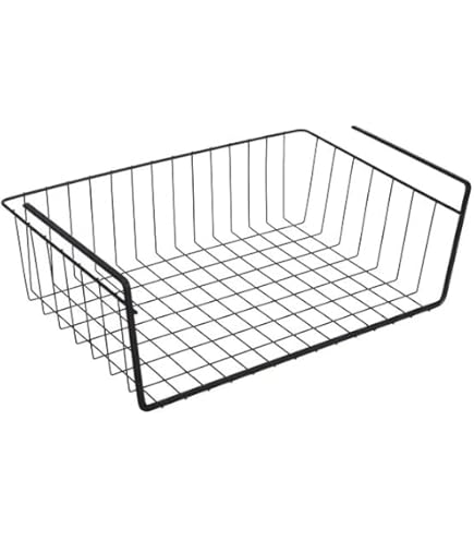 Cestelli Sottoripiano NERO - 2 Pezzi 40 Cm - Organizzatore Per Dispensa, Armadio, Cucina - Ganci Resistente In Metallo - Foto 6