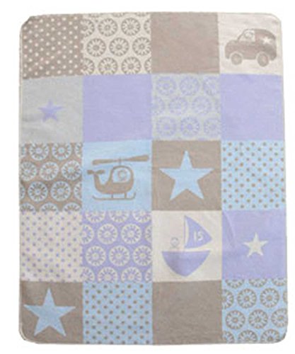 Baby und Kinderdecke Juwel Patch blau (David Fussenegger) Personalisiert mit Namen