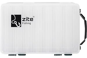 ‎ZITE Zite Fishing Köderbox 27x18x4,5cm - Kunstköder-Box Tacklebox Zweiseitig - Angelbox für Hardbaits Wobbler Gummiköder, Köderbox Angeln, Angel Box, Angelboxen, Angel Köder Box, Angel-Boxen, Köderboxen