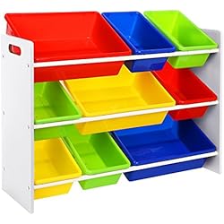 SONGMICS Meuble de Rangement pour Jouets et Livres Chambre d'Enfant GKR02W