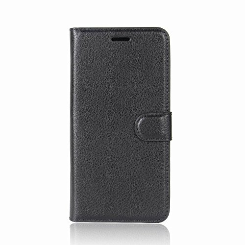 GuranÂ® Custodia in Pu Pelle per Blackview A10 Smartphone avere Portafoglio e Funzione Stent Case Flip Cover Caso Copertura Protettiva-nero