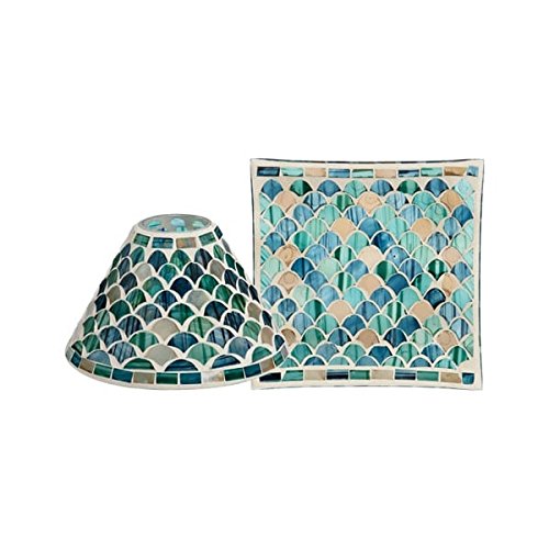 Yankee Candle 1543314 Coastal Living Lampenschirm, Glas, Mehrfarbig, 19 x 19 x 2.6 cm