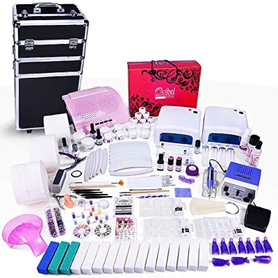 Sublinel Cosmétique Kit Manucure Faux Ongles Pro Mobile 36 W + 100 Produits avec Trolley