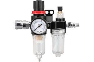 Mdurian CXQBS26 1/4 inch Air Filter Regulator Compressor Moisture Trap Oil Water Lubricator Separator Pressure Reducer Pneumatic Components Gas Processor Quick Connector