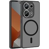 Aksesuarcim Xiaomi Redmi Note 13 Pro 4G ile Uyumlu Kılıfı Silikon Şeffaf Kenarları Mat Renkli M-Safe Şarj &Ouml;zellikli Kamera Le