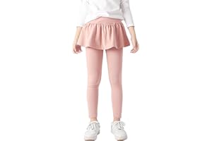 LOLANTA Dziewczęce legginsy, bawełniane legginsy ze stretchem ze spódnicą z falbankami, do noszenia na co dzień, dla dzieci w wieku 5-12 lat