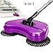 Produktbild UKGOOD 2017 Neu veröffentlichte Automatik 360 Grad Rotation 3-In-1 Nicht-Elektrizität Faul Haushalt Hand Push Teleskopstange Multifunktionale Magic Mop Kehrmaschine Broom Bodenreiniger Dustpan Mülleimer Set (lila)