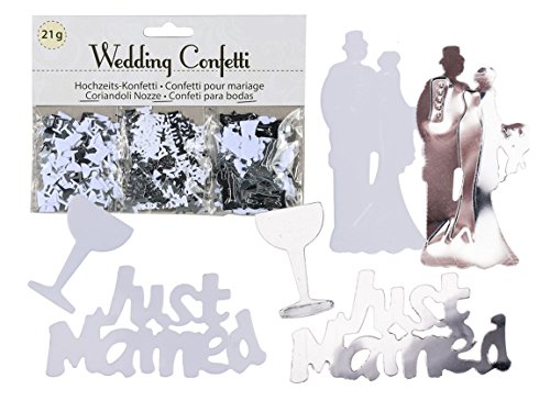 Bada Bing 6tlg. Set Hochzeitsdeko Just Married Dekoration Hochzeit Spirale Bilderrahmen Konfetti - 5
