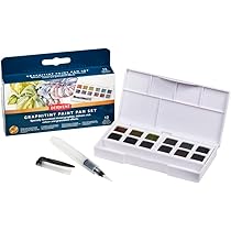 Derwent Inktense Aquarellfarben Set - 12 Intensive Farben Für Malerei Auf Papier & Stoff