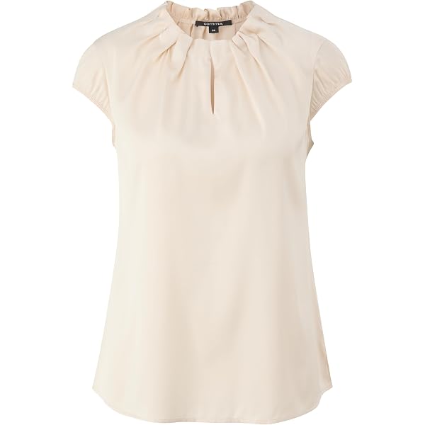 Comma Damen Bluse Mit V-Ausschnitt & Bindeband - Lockere Passform Für Lässigen Chic
