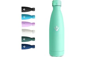Motswedi Botella Termica Niños, 500ml, Botella Agua Acero Inoxidable Niños, Termo Sin BPA, Cantimplora Termica, con pared Doble Aislamient, Cantimplora para Adultos, Deporte, Gym, Verde Azul
