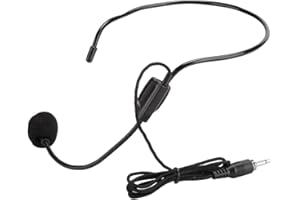 KIMISS Head Headset Microphone Abs + Metal 3Pcs 3.5 mm Screw Plug Wired Head Condenser Microphone Headset Mic for Shopping Guide Guider