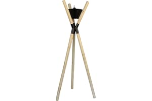 ‎UNUS UNUS Gartenfackel Blumenampel Dreibein aus Holz Blumenständer Ölfackel nachfüllbar draußen Outdoor