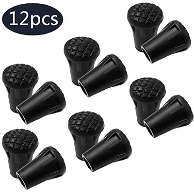 LYDUO Embouts Bâtons de Marche Nordique Embouts de Rechange en Caoutchouc Bâtons de Randonnée Adaptés aux la Plupart des Bâtons de Randonnée Bâtons de Marche, Rond 12