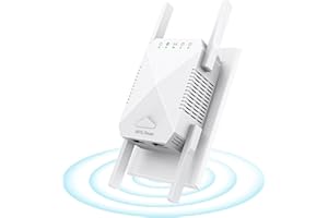 WiFi Extender Booster, Edtiske 1200Mbps WiFi Booster, 5GHz & 2.4GHz Dual Band, 4 Antennas Internet Booster, WiFi Extender with Ethernet Port, UK Plug