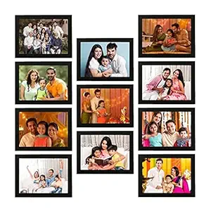 Moms Creations Synthetic Wood Individual Collage Photo Frames (5x7-inch =11) Black