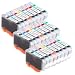 Produktbild 3x Set mit 8 Canon CLI-8 (8 Tinten) Kompatibel Chipped Drucker Tintenpatronen - Schwarz / Cyan / Magenta / Gelb / Photo Cyan / Photo Magenta / Grün / Rot für Canon Pixma Pro 9000, Pro 9000 Mark II (Enthält: CLI-8BK , CLI-8C, CLI-8M, CLI-8Y, CLI-8PC, CLI-8PM, CLI-8R, CLI-8G)